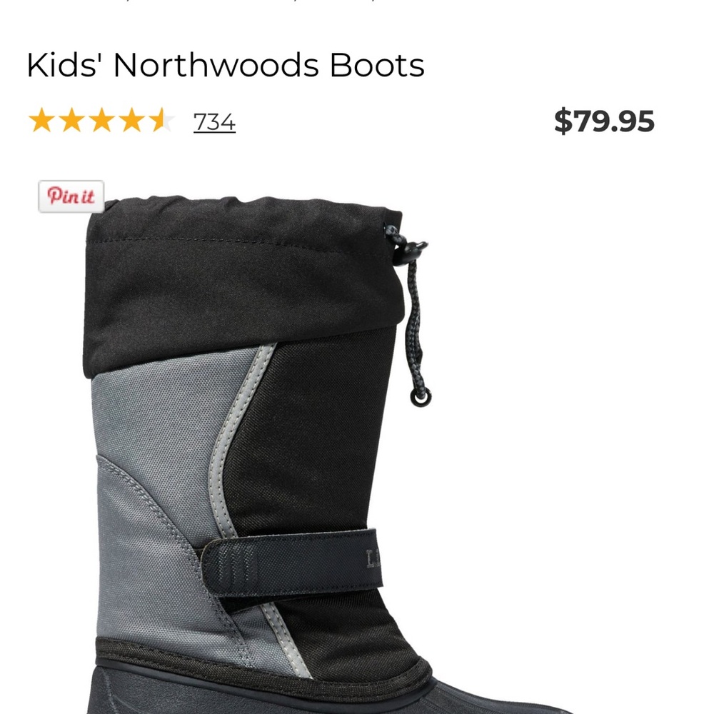 L.L. Bean Kids' Northwoods Boots - Black and Gray
